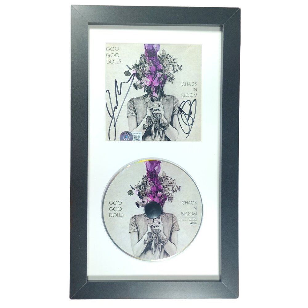 Goo Goo Dolls Signed Chaos In Bloom CD Framed Display Beckett Autograph Album